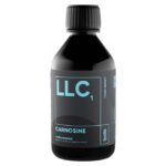 Liposomal Carnosine LipoLife LLC1 Liposomal Carnosine 240ml bottle with black design and blue labeling, unflavored liquid supplement for cellular support